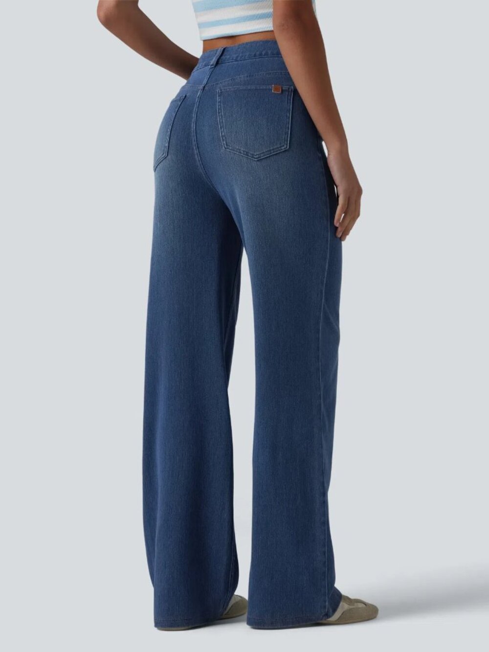 Halara Flex High Waisted Sculpted Lift Design Straight Leg Jeans Pockets M Reg - Picture 7 of 8